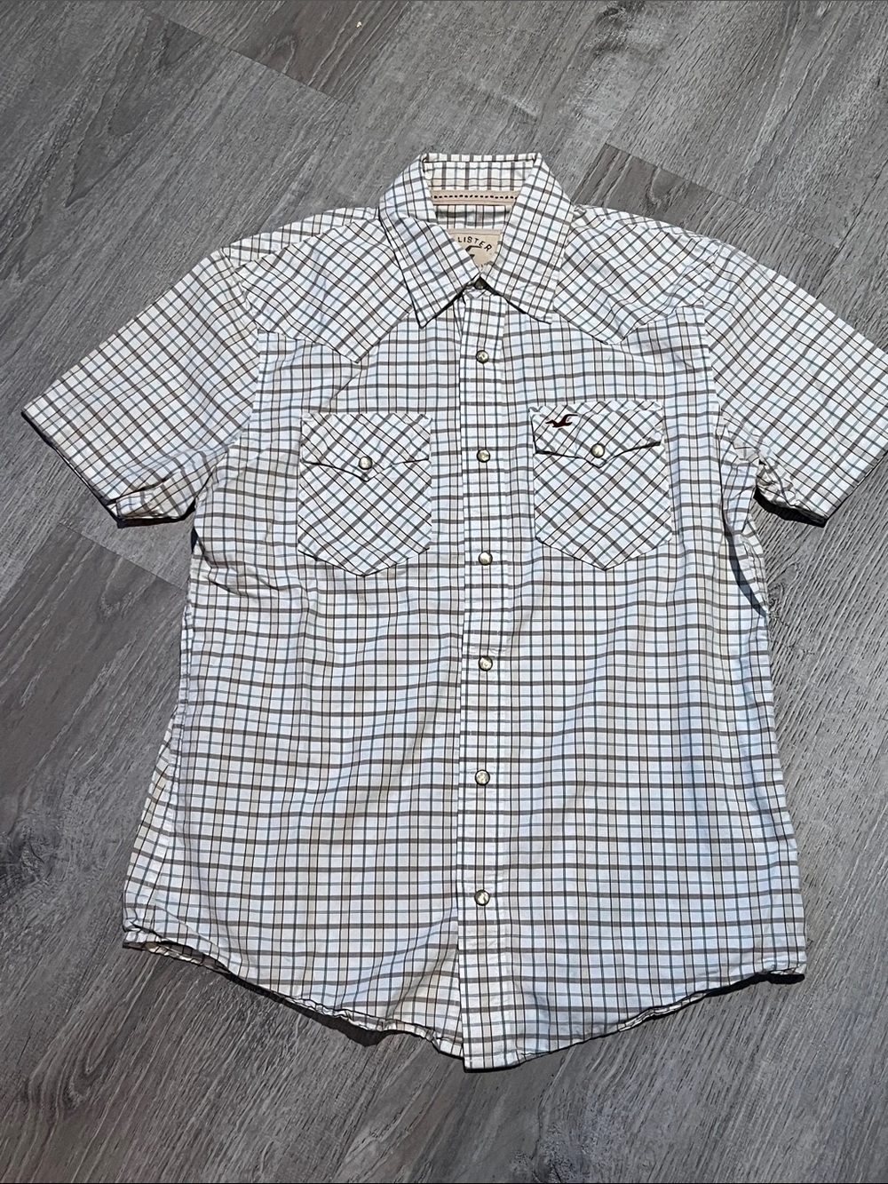 Vintage Hollister Western Pearl Snap Shirt Plaid Y2K Cowboy Core